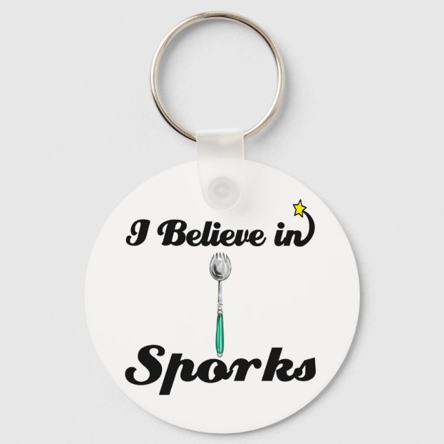 i believe in sporks key ring (Front)