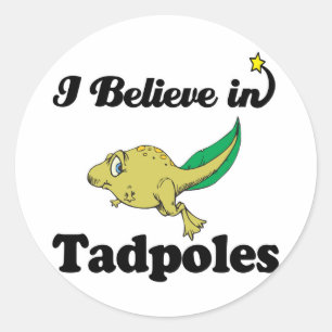 i believe in tadpoles classic round sticker