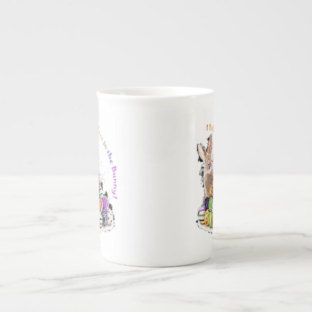 I Believe in the Bunny! Easter Bunny Eggs Bone China Mug (Front)