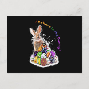 I Believe in the Bunny! Easter Bunny Eggs Holiday Postcard