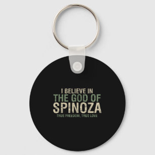 I Believe In The God Of Spinoza Cool Philosopher Q Key Ring