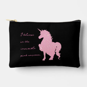 I believe in the invisible pink unicorn. accessory pouch