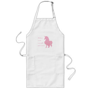I believe in the invisible pink unicorn. long apron
