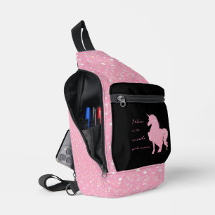 I believe in the invisible pink unicorn. sling bag