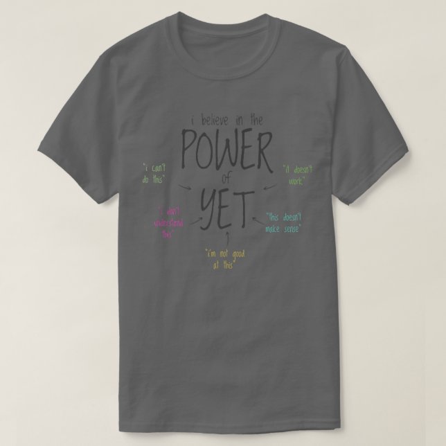 I Believe In The Power Of Yet Aesthetic Positive V T-Shirt (Design Front)