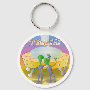 I Believe in UFO Keychain