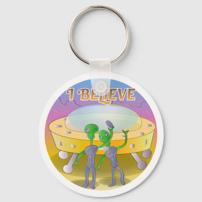 I Believe in UFO Keychain (Front)