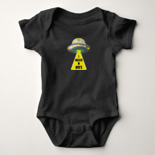I Believe In UFO'S Alien Spaceship T-Shirt Baby Bodysuit