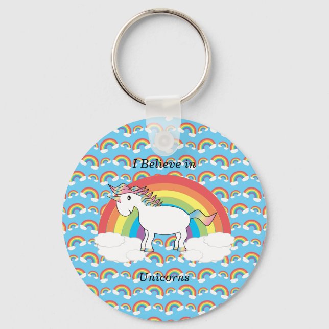 I believe in unicorns key ring (Front)