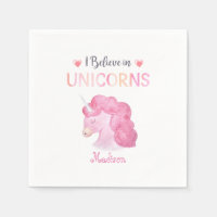 I Believe in Unicorns Pink Name Birthday Girly