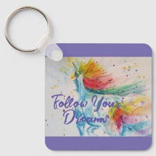 I Believe In Unicorns Rainbow Follow Your Dreams Key Ring