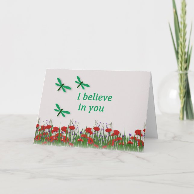 "I Believe in You" Encouragement with Dragonflies Card (Front)