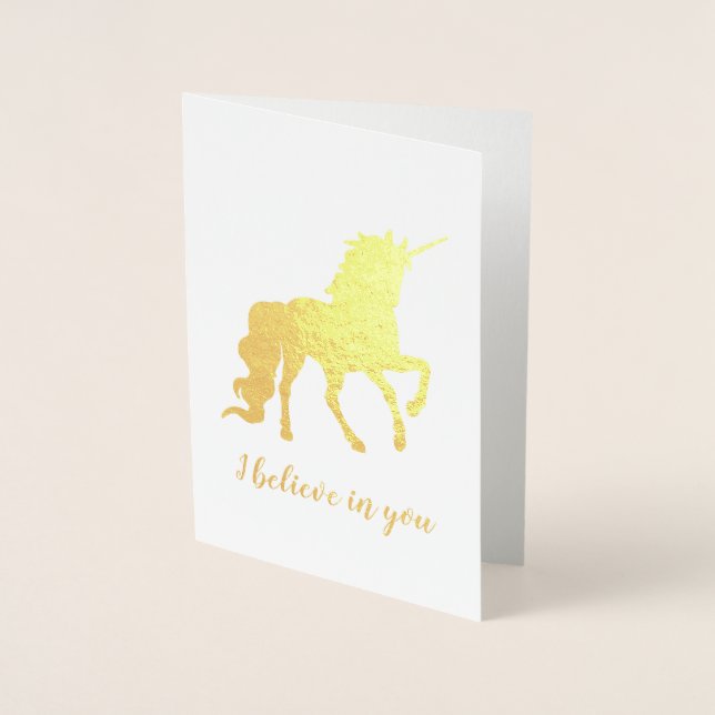 I believe in you Unicorn Gold Foil Card (Front)