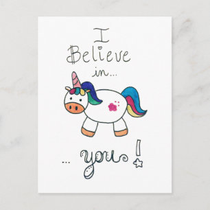 I believe in YOU! Unicorn Postcard