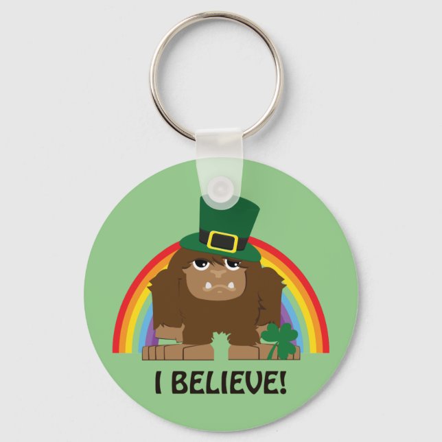 I Believe! Leprechaun Bigfoot Key Ring (Front)