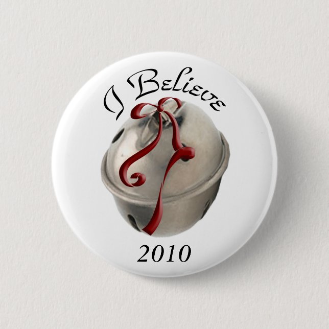 I Believe Reindeer Bell Button (Front)