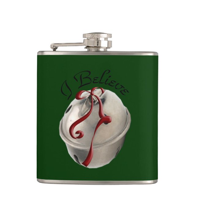 I Believe Reindeer Bell Flask (Front)