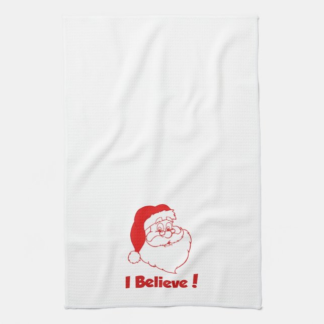 "I Believe Santa Christmas Towel" Tea Towel (Vertical)