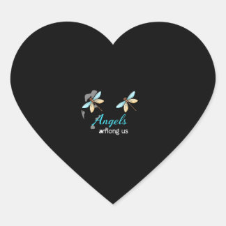 I Believe There Are Angels Among Us Dragonfly T-Sh Heart Sticker