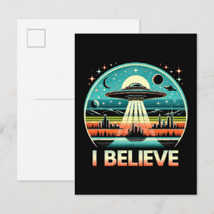 I believe - UFO Invitation Postcard