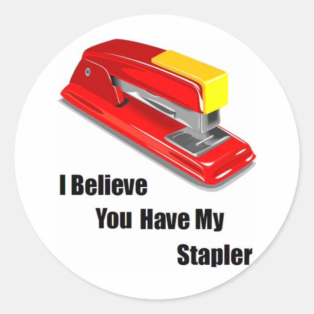 I believe you have my stapler office space classic round sticker (Front)