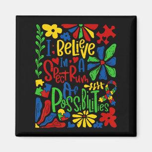 I Belive In A Spectrum Of Possibilities Retro Auti Magnet
