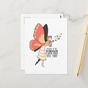 I Belive in the Pumpkin Spice Fairy Fantasy Art Postcard