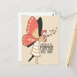 I Belive in the Pumpkin Spice Fairy Fantasy Art Postcard