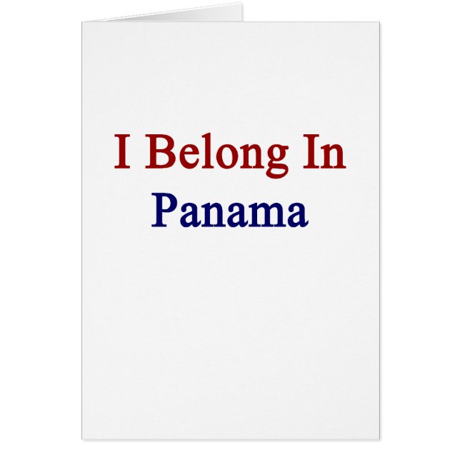 I Belong In Panama (Front)