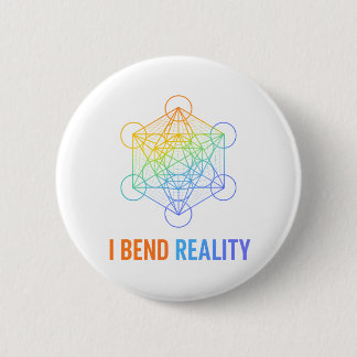 I Bend Reality – Sacred Geometry Energy Design 6 Cm Round Badge
