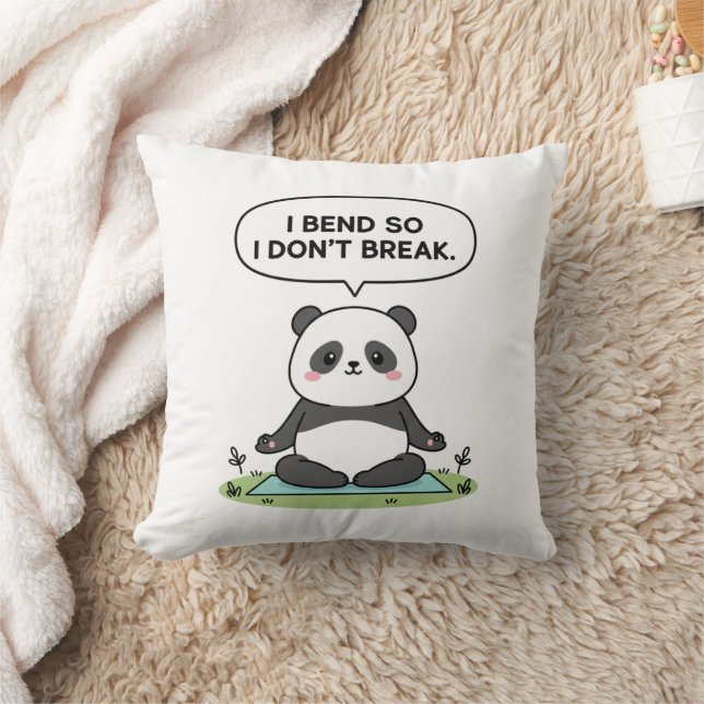 “I Bend So I Don’t Break” panda design Cushion (Blanket)