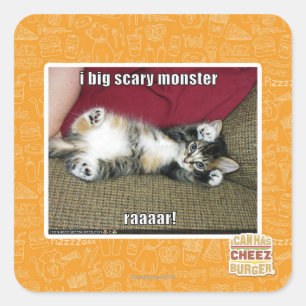 I big scary monster square sticker