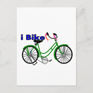 I bike (bicycle) drawing 1950 bike postcard