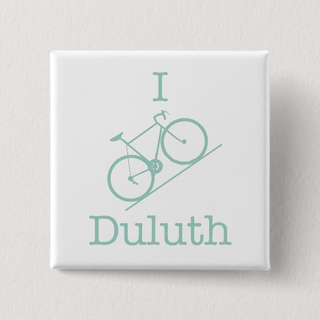 I Bike Duluth 15 Cm Square Badge (Front)