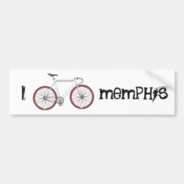 I bike Memphis Bumper Sticker (Front)