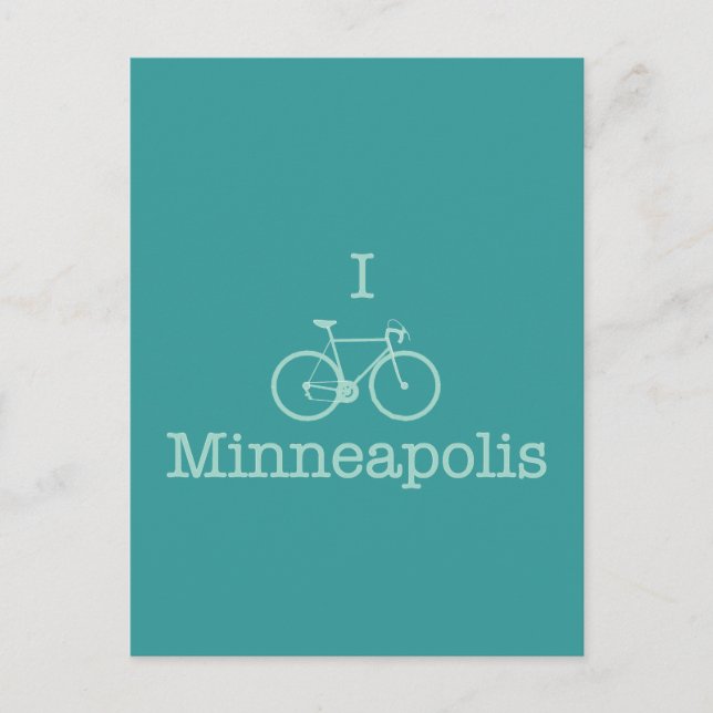 I Bike Minneapolis Postcard (Front)