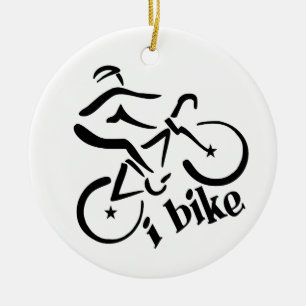 I BIKE ornament, customise Ceramic Tree Decoration