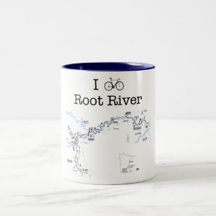 I Bike Root River Two-Tone Coffee Mug