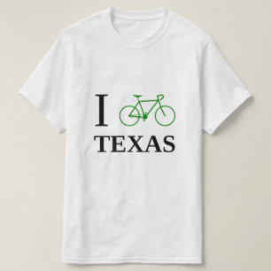 I Bike TEXAS (Green Bicycle Icon) T-Shirt
