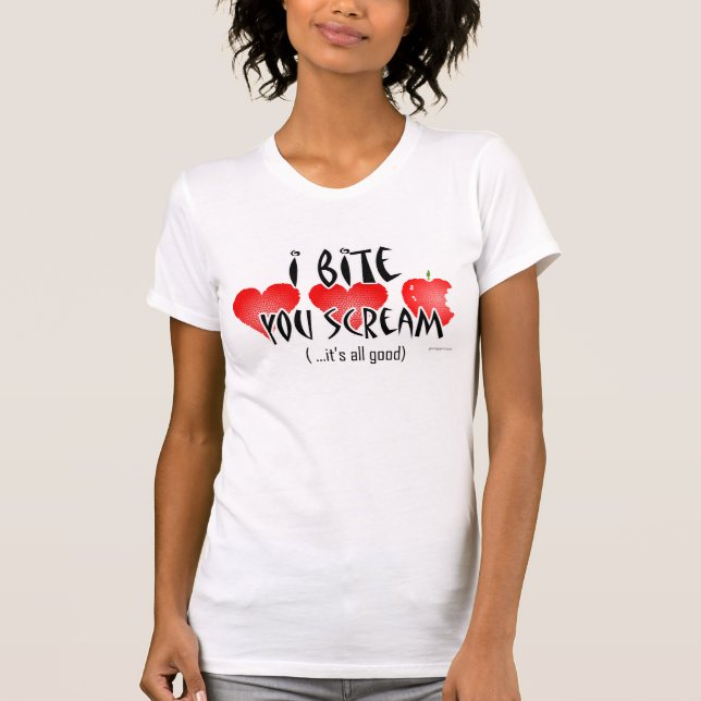I Bite, You Scream Wife Beater Tank Top for Women (Front)