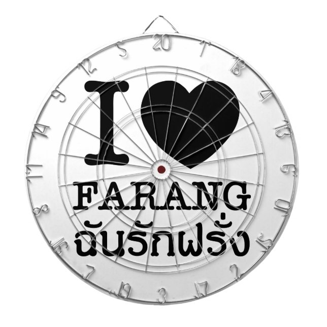I Black Heart (Love) Farang Dartboard (Front)