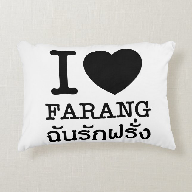 I Black Heart (Love) Farang Decorative Cushion (Front)