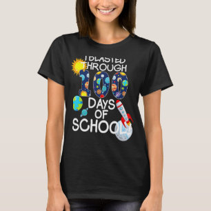 i blasted through 100 days of school 100th day tea T-Shirt