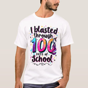 I Blasted Through 100 Days of School Unicorn T-Shirt