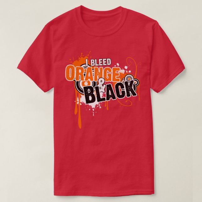 I Bleed Orange and Black T-Shirt (Design Front)