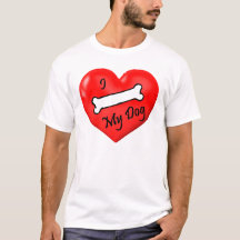 I (bone) my dog heart t-shirt