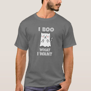 I Boo What I Want Funny Ghost Kitty Meme T-Shirt