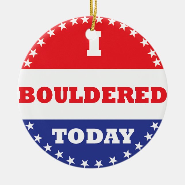 I Bouldered Today Ceramic Tree Decoration (Front)