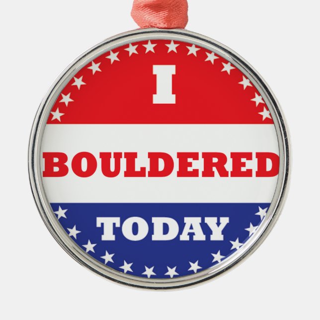 I Bouldered Today Metal Tree Decoration (Front)