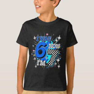 I Boy Blue Checkered 6 7 Birthday T-Shirt